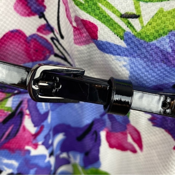 JONES Studio Pink Purple Floral Sleeveless Skater Dress Size 6 - Picture 9 of 12